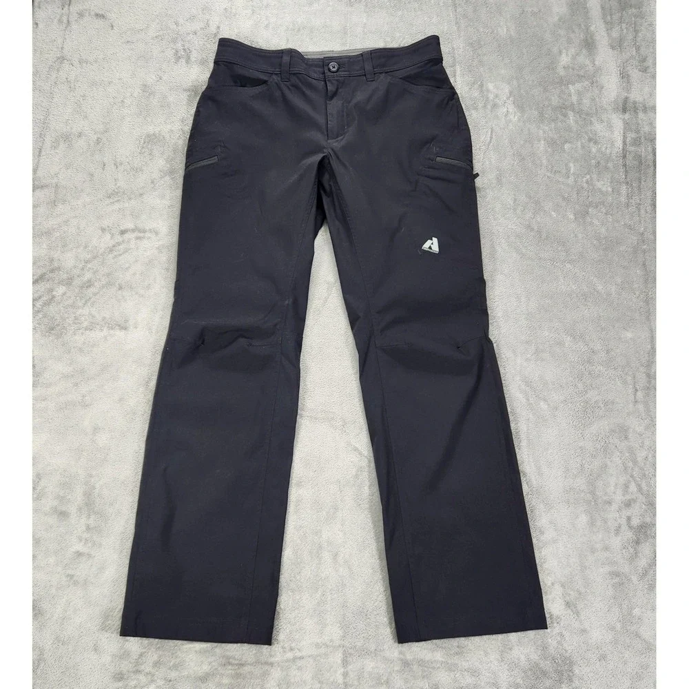 Eddie Bauer Pants Mens 33x32 Black First Ascent Hiking Zip Pocket Stretch